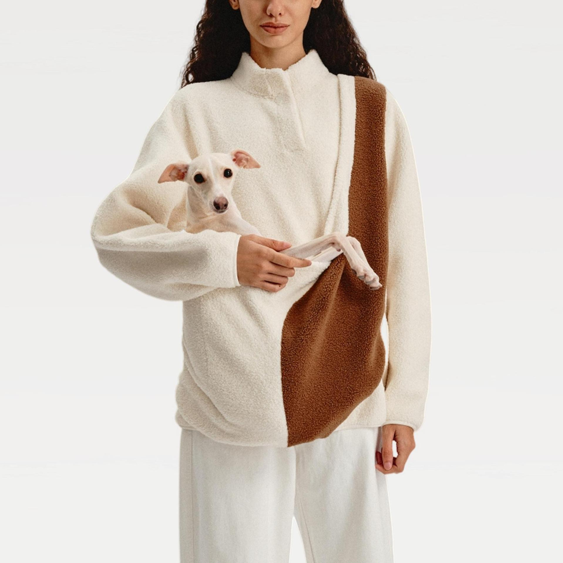 Womens Thickened Color-Block Casual Sweatshirt