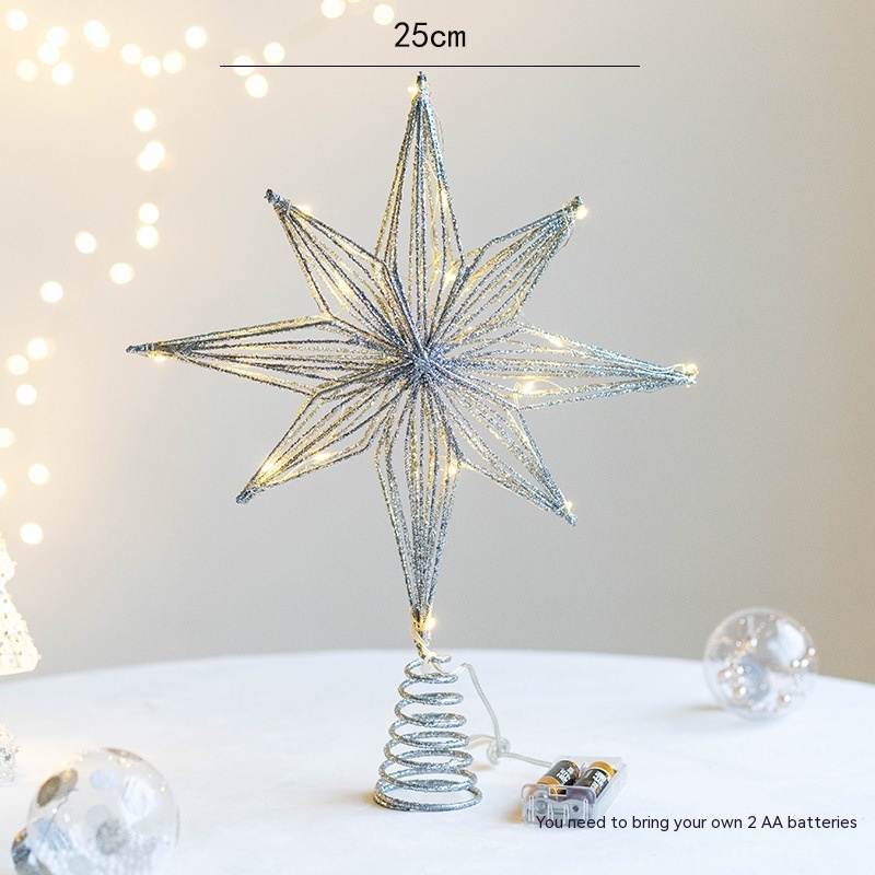 25cm Silver Octagonal Star