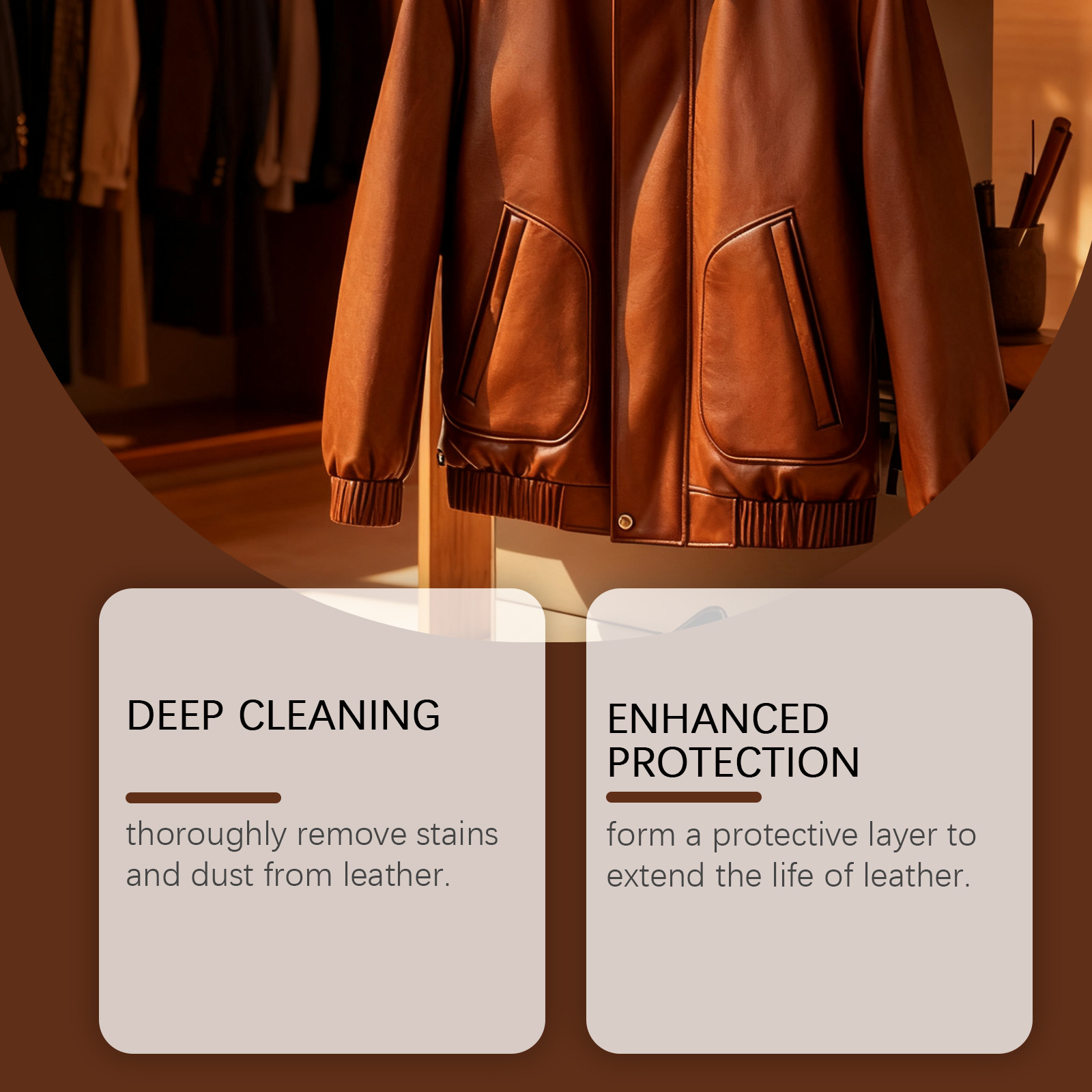 Leather cleaner spray for bags, shoes, and jackets