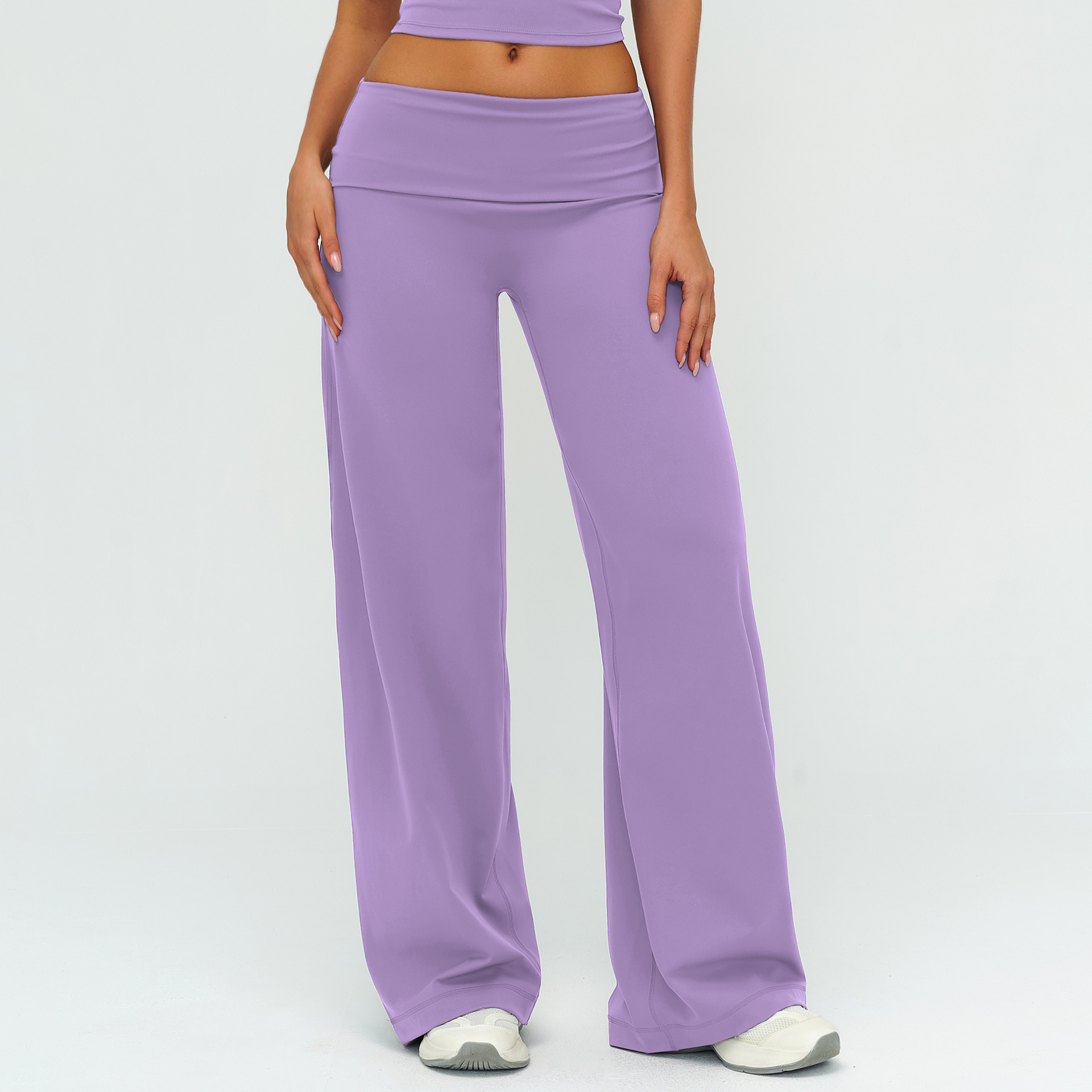 Relaxed-fit Fold-over-waist Wide-leg Sweatpants