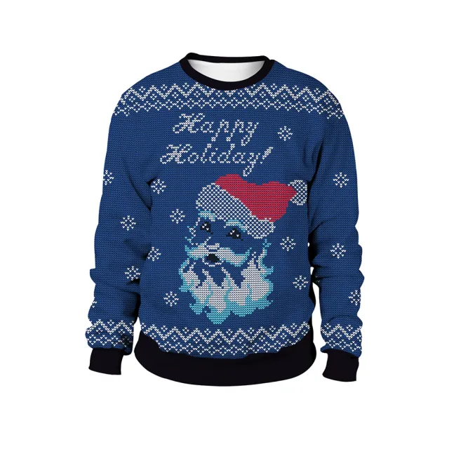Women's Christmas Animal Print Pullover Round Neck Couple Sweater Sb102 064 - Shop at LoveMi