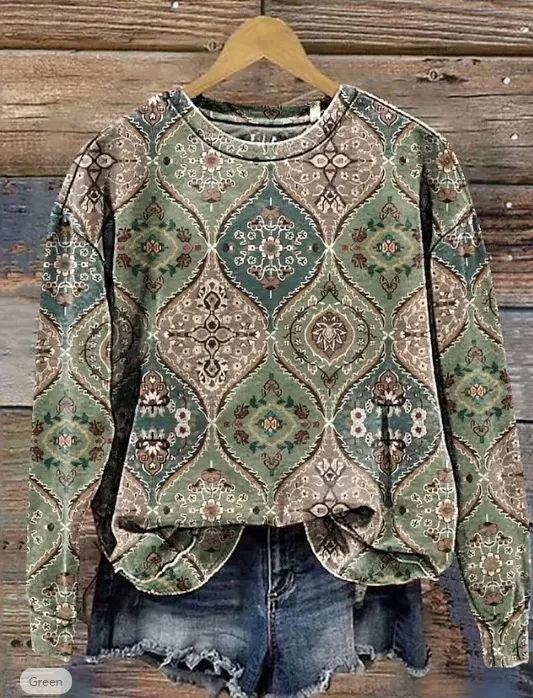 European And American Printing Long Sleeve Casual Top Autumn Winter Sweater Style 4 S - Shop at LoveMi