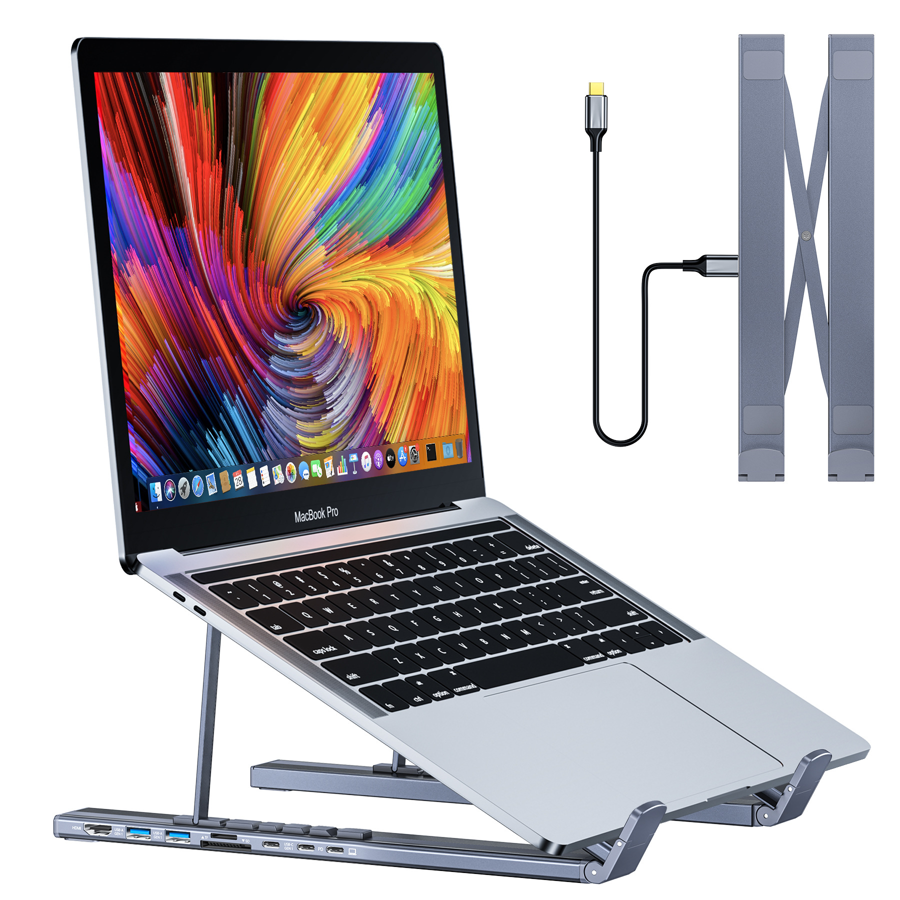 Aluminium legering hub Multi-interface HDMI 7-in-1 Docking - Miniatyr 3