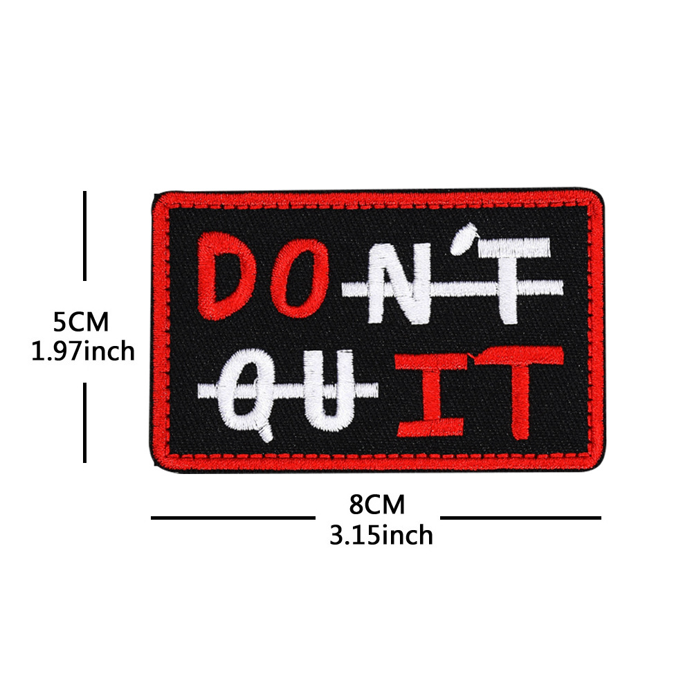 Inspirational Slogan English Personalized Embroidery Patches Hats And Patch Stickers