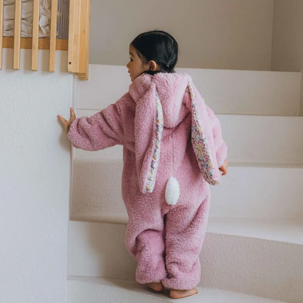 Children's Plush Rabbit Thickened Jumpsuit