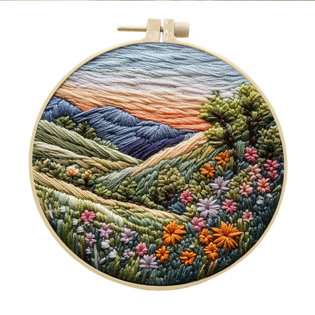 Embroidery Diy Handmade Cloth Art Material Kit Kit Elegant Scenery - Shop at LoveMi