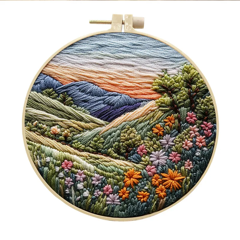 Embroidery Diy Handmade Cloth Art Material Kit Kit - Elegant Scenery
