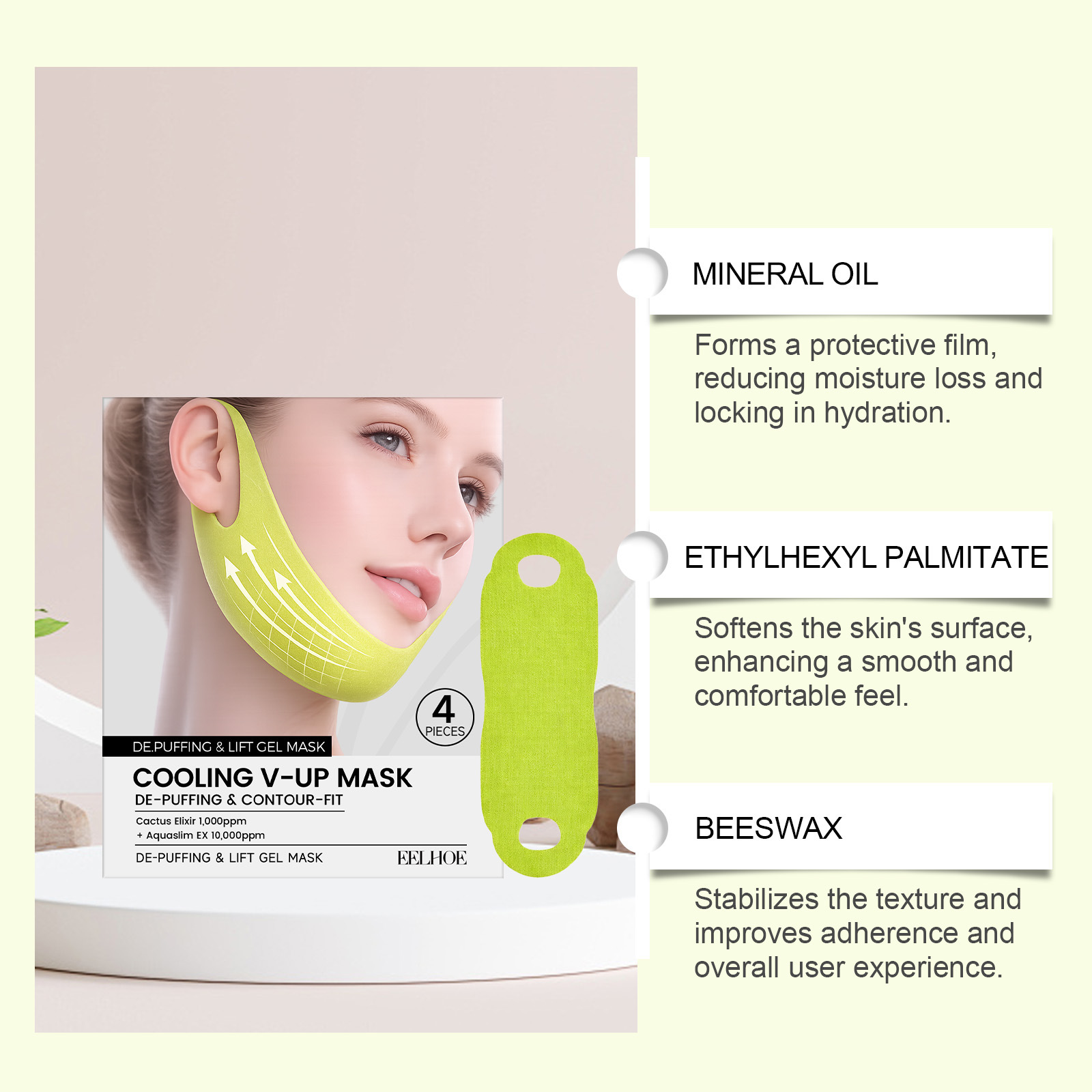 Moisturizing, Skin-smoothing, Deeply Hydrating 3D Ear-loop Facial Mask