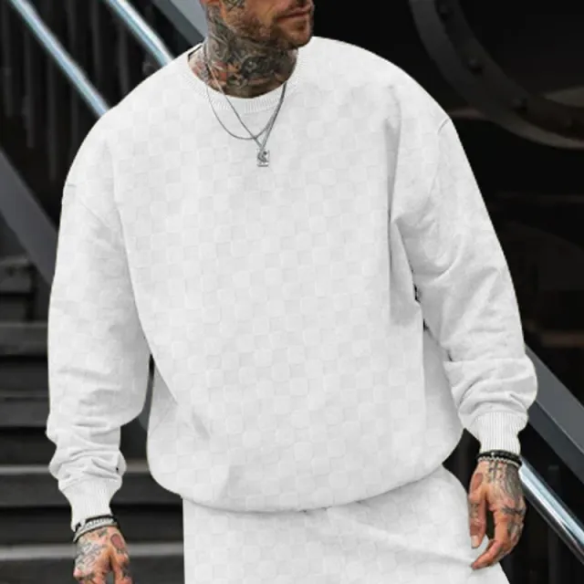 Men's Crew Neck Casual Bottoming Shirt White - Shop at LoveMi