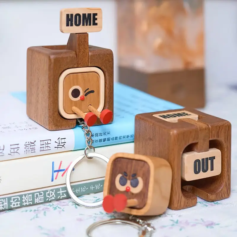 Magnetic Wooden Keychain Creative Fridge Magnet