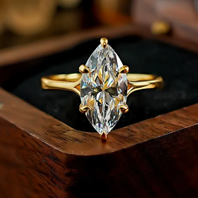 925 Silver Plated 7 14mm Horse Eye Ring Gold - Shop at LoveMi