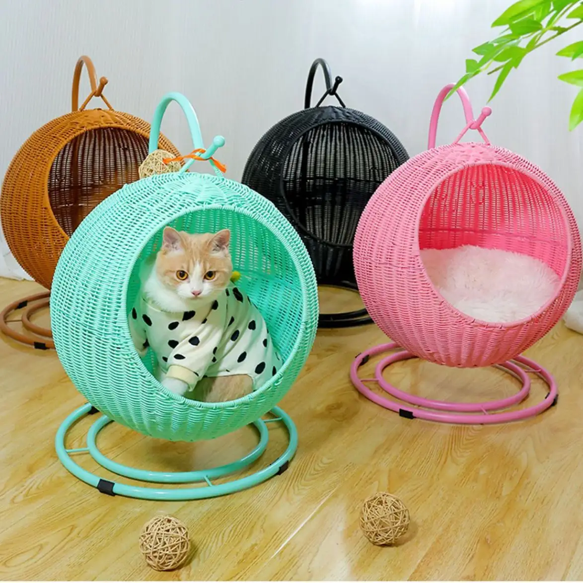Cat Bed Rattan Style Internet Famous Hammock