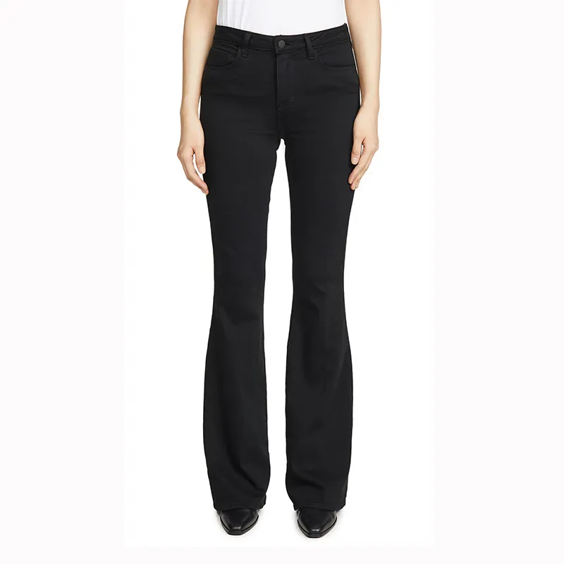 Big Flared Jeans Women's High Waist Stretch Slim-fit Tall-looking Slimming Trousers - Black S818