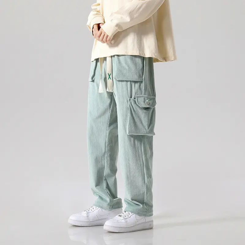 Men's Loose All-matching Corduroy Multi-pocket Straight Cargo Pants