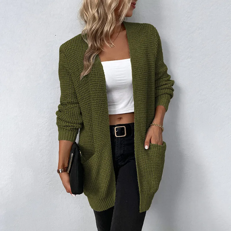 Autumn And Winter New Women's Knitted Sweater Women - Army Green