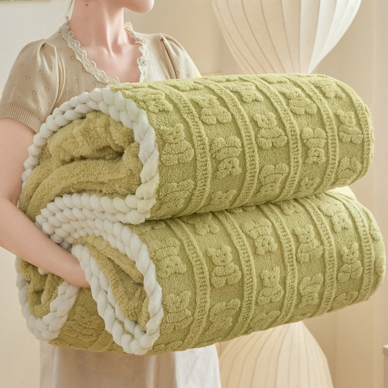 Milk Velvet Throw Blanket, 3D Embossed, picture 6 of 7