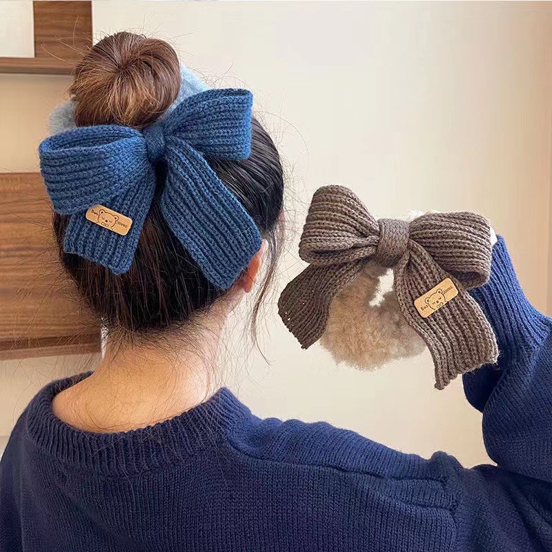 Title 1, New Autumn And Winter Wool Bow Plush Hair Ring