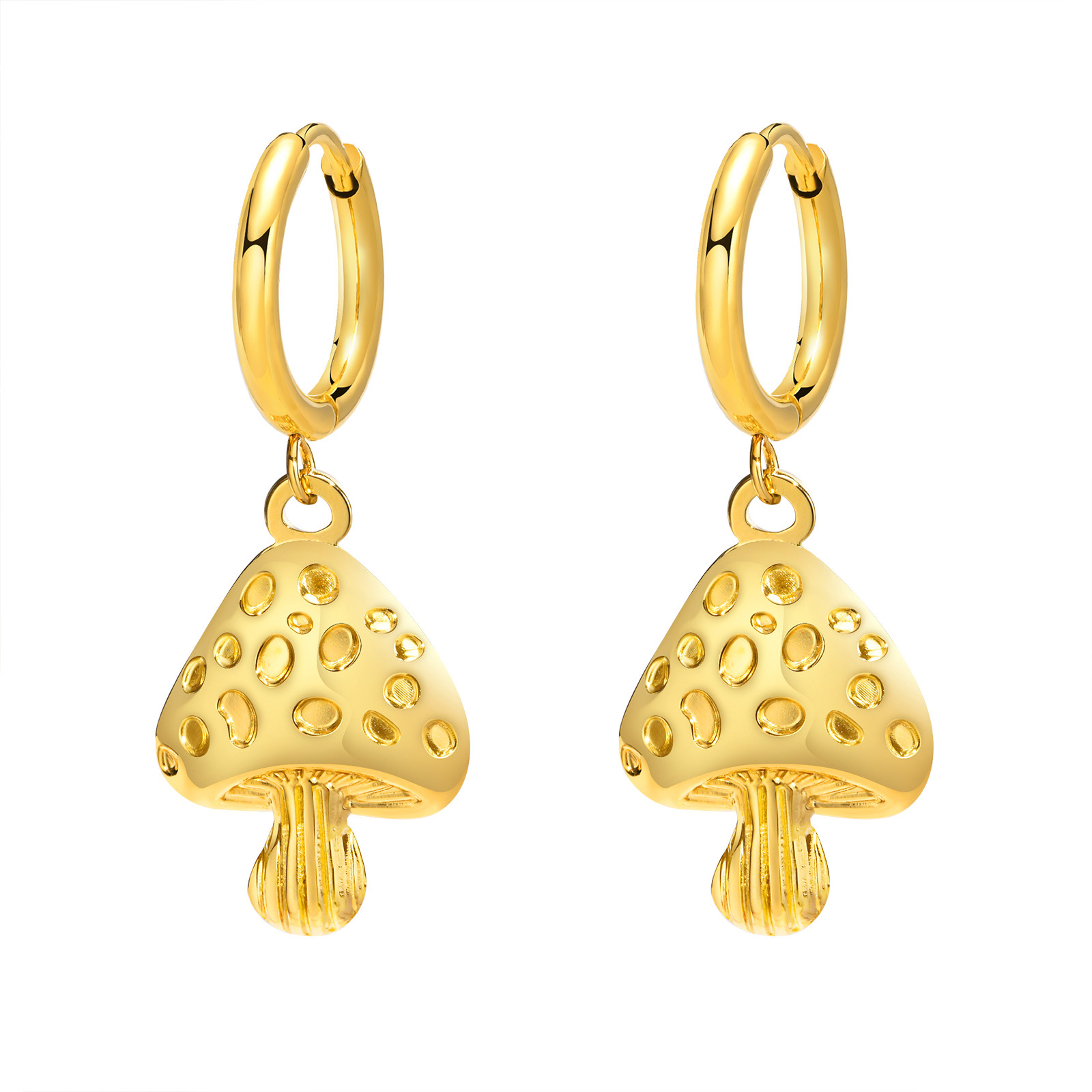Stainless Steel Mushroom Vintage Literary Earrings