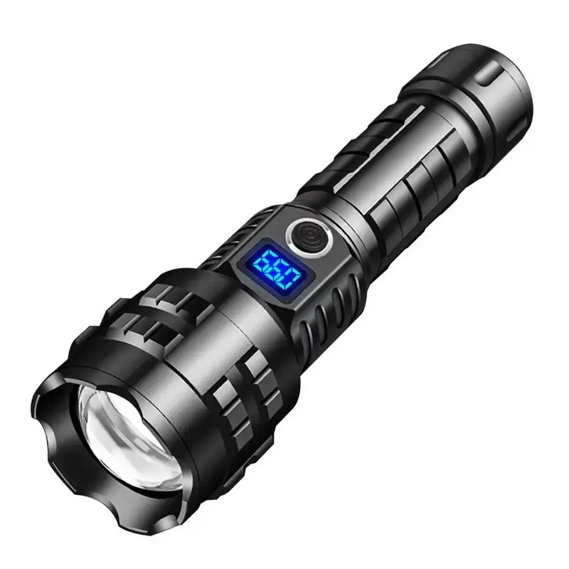 White Laser Flashlight Charging Status Indicator Aluminum