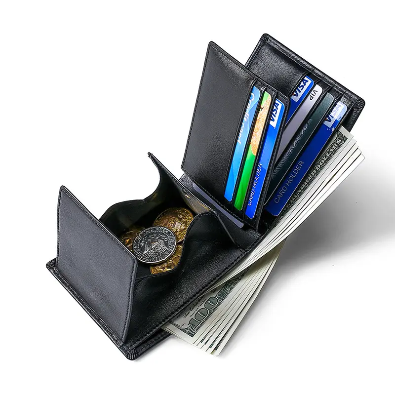 Multi-Functional RFID Anti-Skimming Leather Wallet