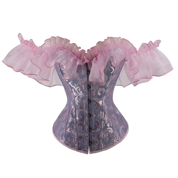 Jacquard Ribbon Satin Lace Court Lady - Blue