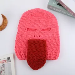 Creative Weaving Woolen Cap Internet Celebrity Headgear Men's Hat - Big Red Mouth Bird - View 1