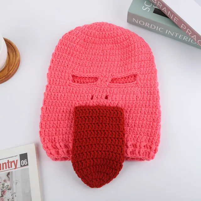 Creative Weaving Woolen Cap Internet Celebrity Headgear Men's Hat Big Red Mouth Bird - Shop at LoveMi