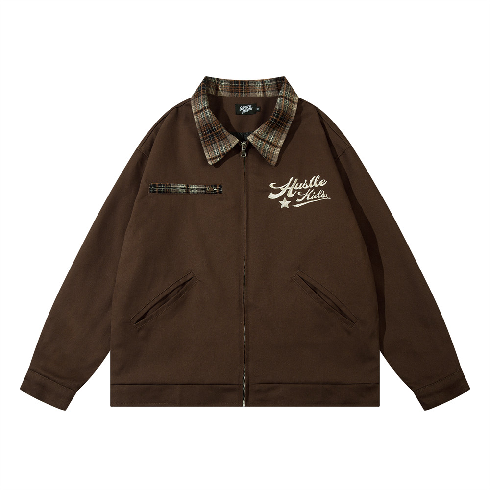 Embroidered Letters Loose Jacket Men