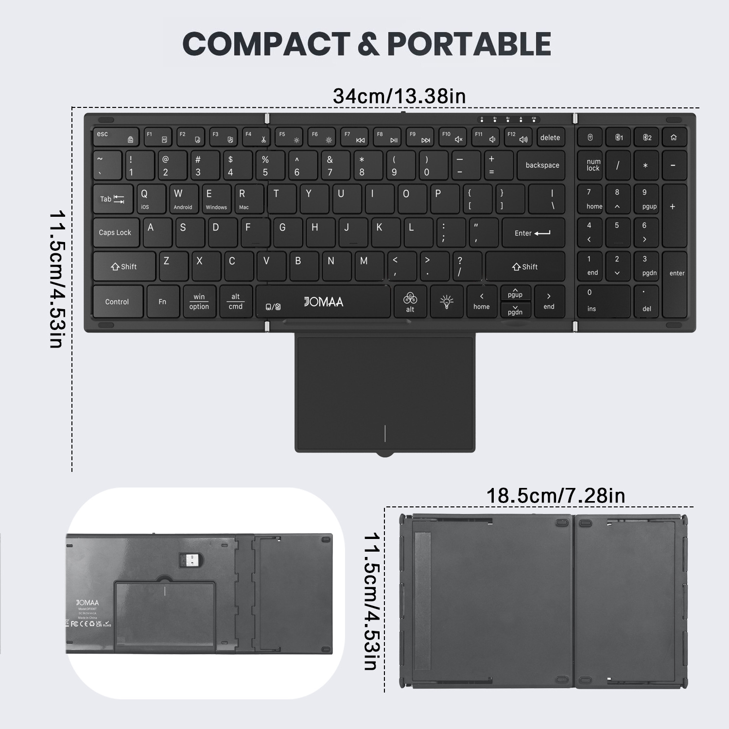 New Wireless Mini Foldable Bluetooth Keyboard