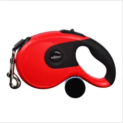Simple Household Automatic Retractable Dog Leash - Rose Red With Garbage Box - View 1