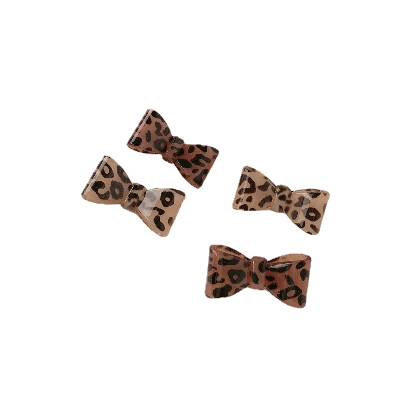 Bow Leopard Print Hair Pin All-match Side Clip - 2
