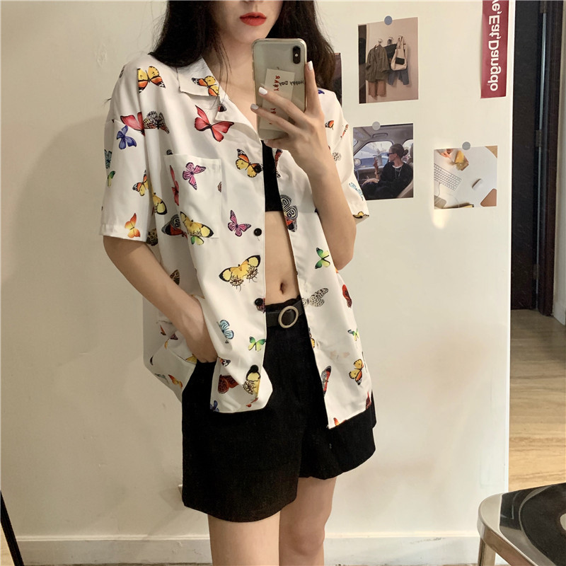 Title 5, Vintage butterfly print short sleeve shirt