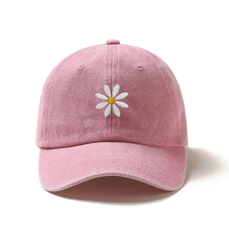 Embroidered Baseball Cap With A Cotton Round Crown And Peaked Visor