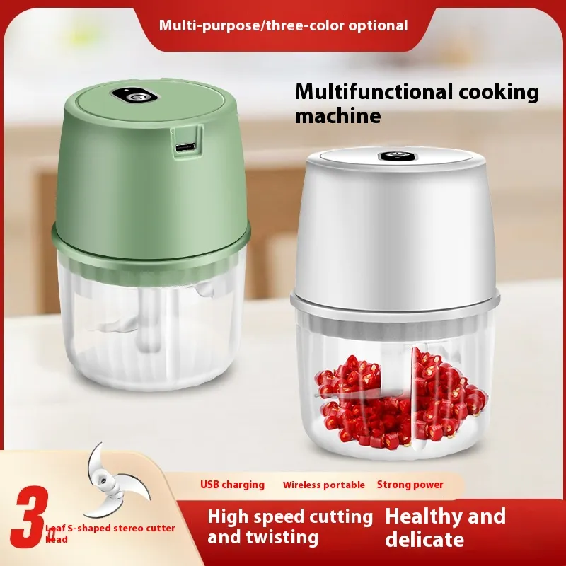 USB Rechargeable Electric Garlic Press Portable Wireless Food Chopper Mini Complementary Food Mixer Kitchen Gadgets – image 7
