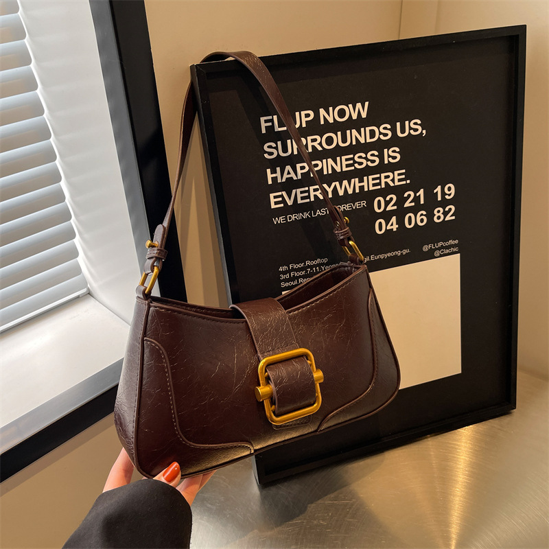 Autumn And Winter Wild Shoulder Crossbody Bag Coffee - Shop at LoveMi