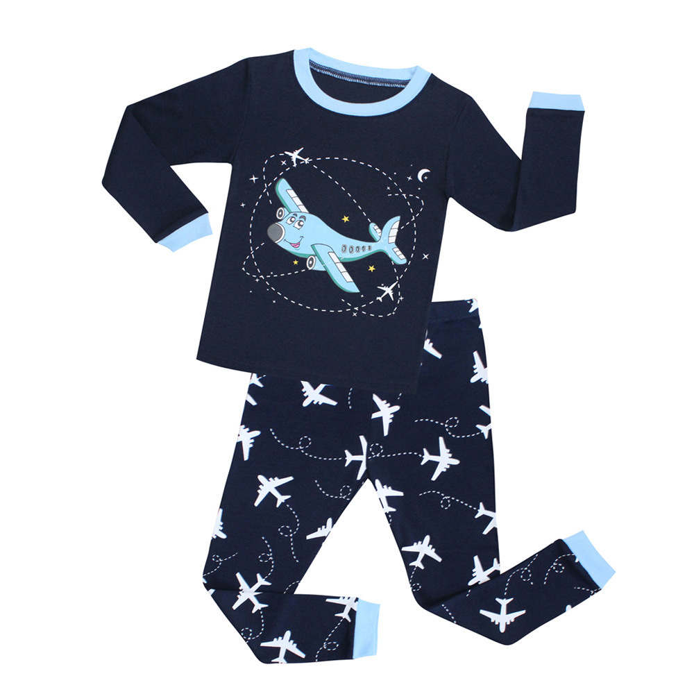 Christmas Deer Children's Suit Children's Pajamas Boys And Girls Long Sleeve Cotton Printed Homewear