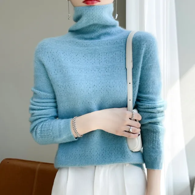 Fashion Personality Women's Bottoming Shirt Sweater Lake Blue - Shop at LoveMi