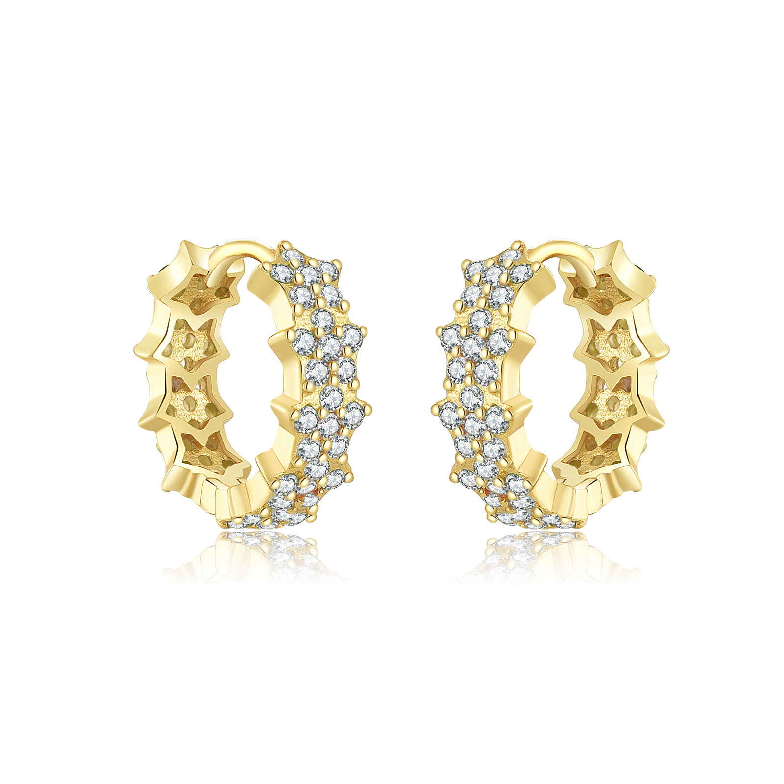 Fashionable All-match Sterling Silver XINGX Gang Drill Earrings