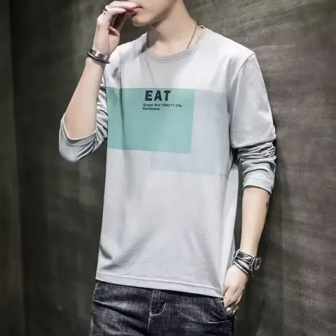 Long Sleeve T-shirt Men's Loose Clothes Autumn Versatile Top