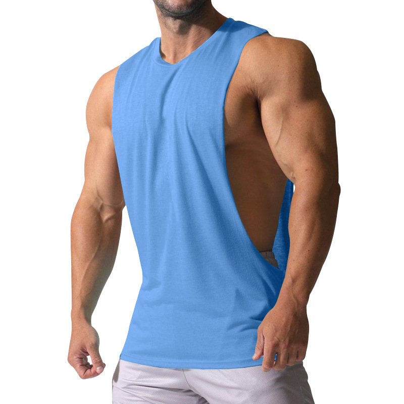 Solid Color Sports Side Large Slit Loose Waistcoat Sleeveless Vest