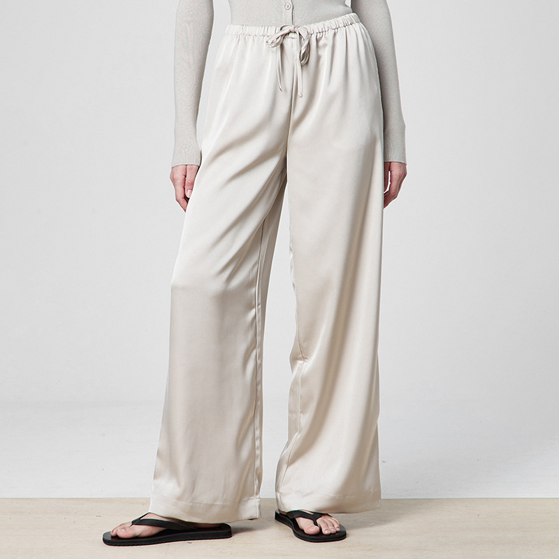 Women's Clothing Pure Color Tied Wide Leg Leisure All-matching Trousers
