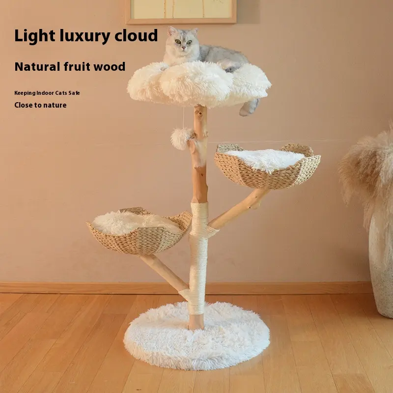 Natural Fruit Tree Cat Climbing Frame Solid