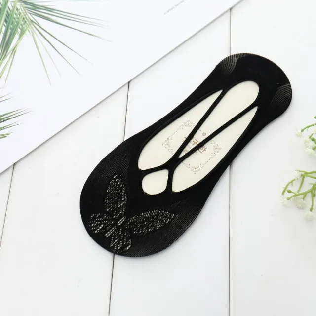 Sling Anti off Heel Shallow Mouth Low Cut Thin Simple Invisible Socks Black - Shop at LoveMi