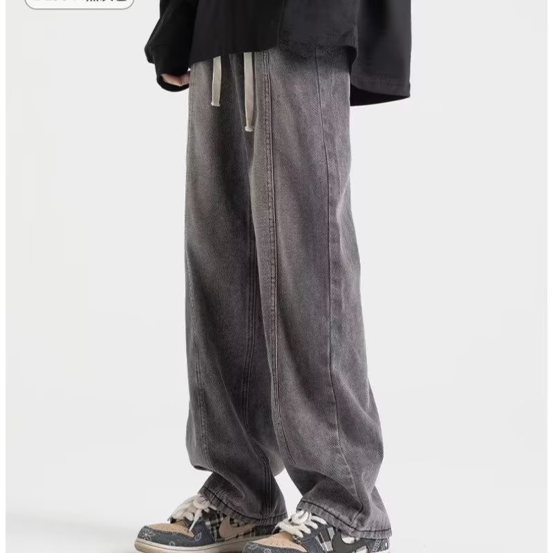 Men's American-style Drawstring Elastic Waist Jeans