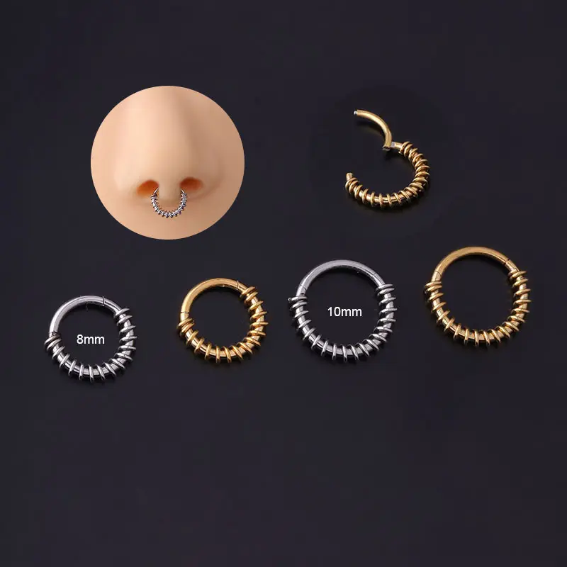 Stainless Steel Coiled Nose Ring Jewelry