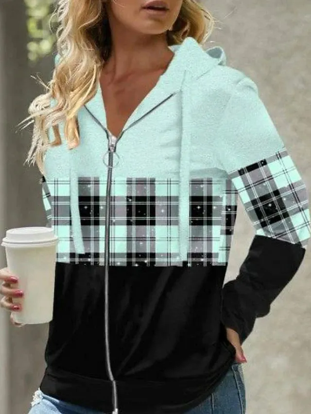 Loose Retro Hooded Hooded Zipper Sweatshirt Green - Shop at LoveMi