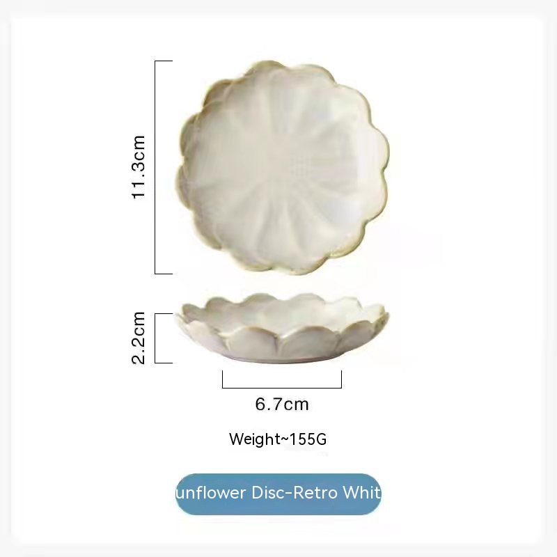 Sunflower Dish Retro White