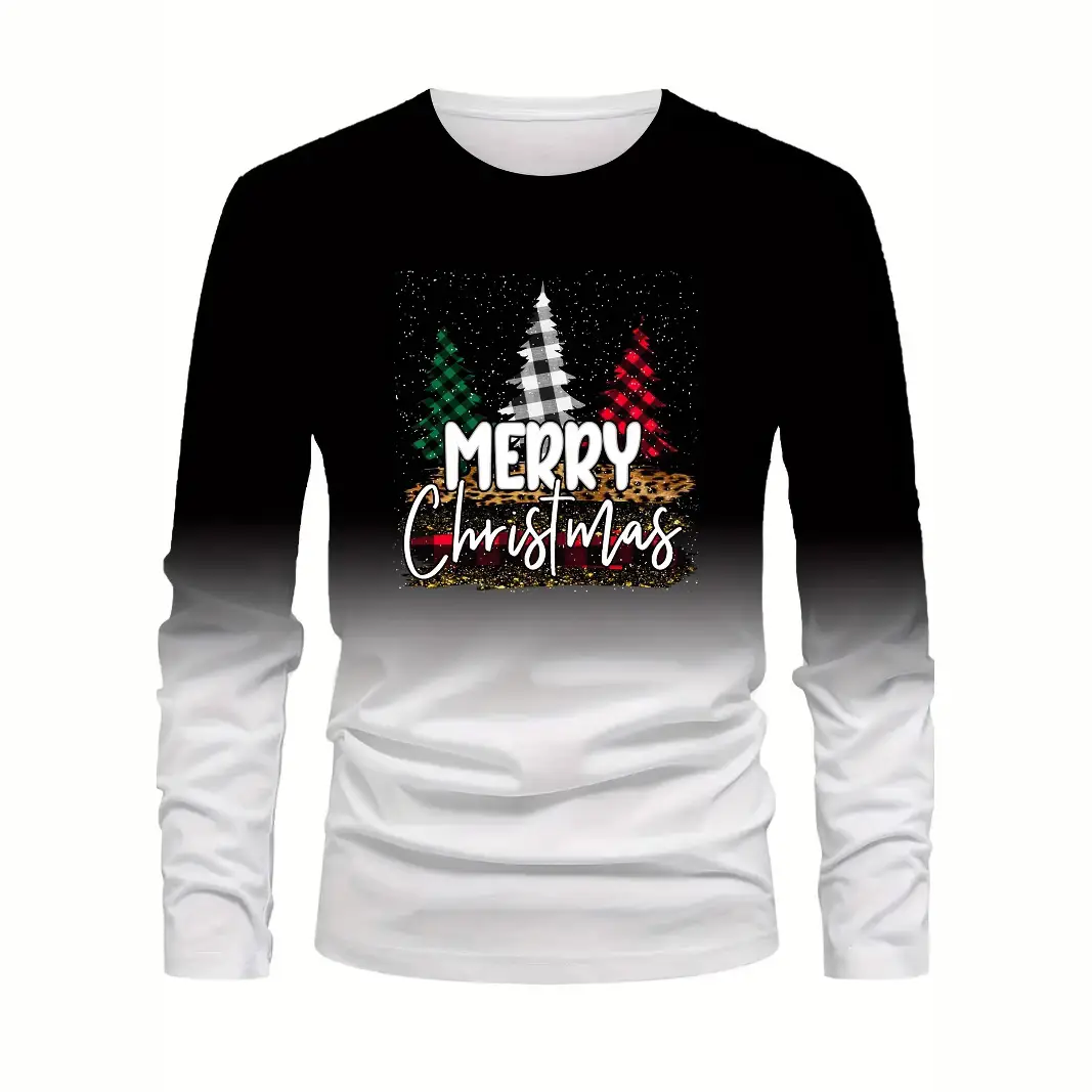 Men's 3D Digital Printing Men's Round Neck Long-sleeved T-shirt Leisure