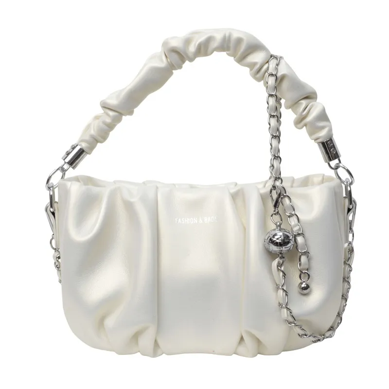 About All-match Pleated Cloud Women's Bag - Beige
