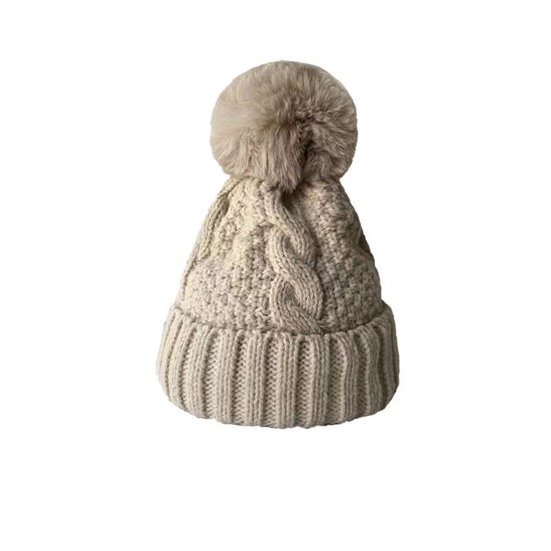 Winter New Knitted Hat All-matching Woolen Hat Solid Color Knitted Hat